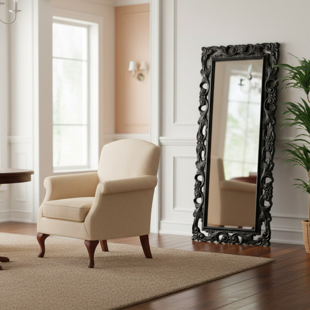 Specchiera Anna in espanso con cornice nero lucido