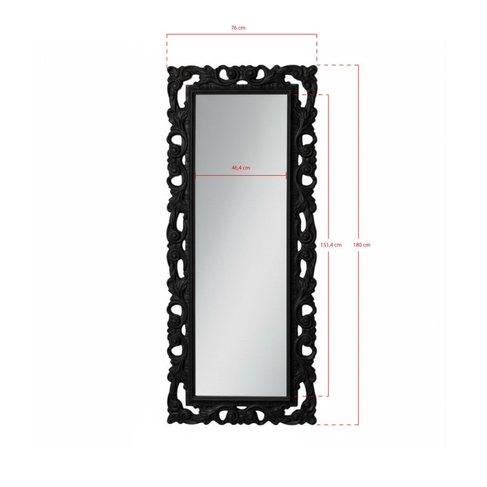 Specchiera Anna in espanso con cornice nero lucido