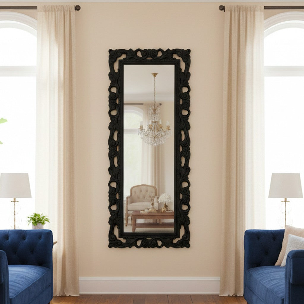 Specchiera Anna in espanso con cornice nero lucido