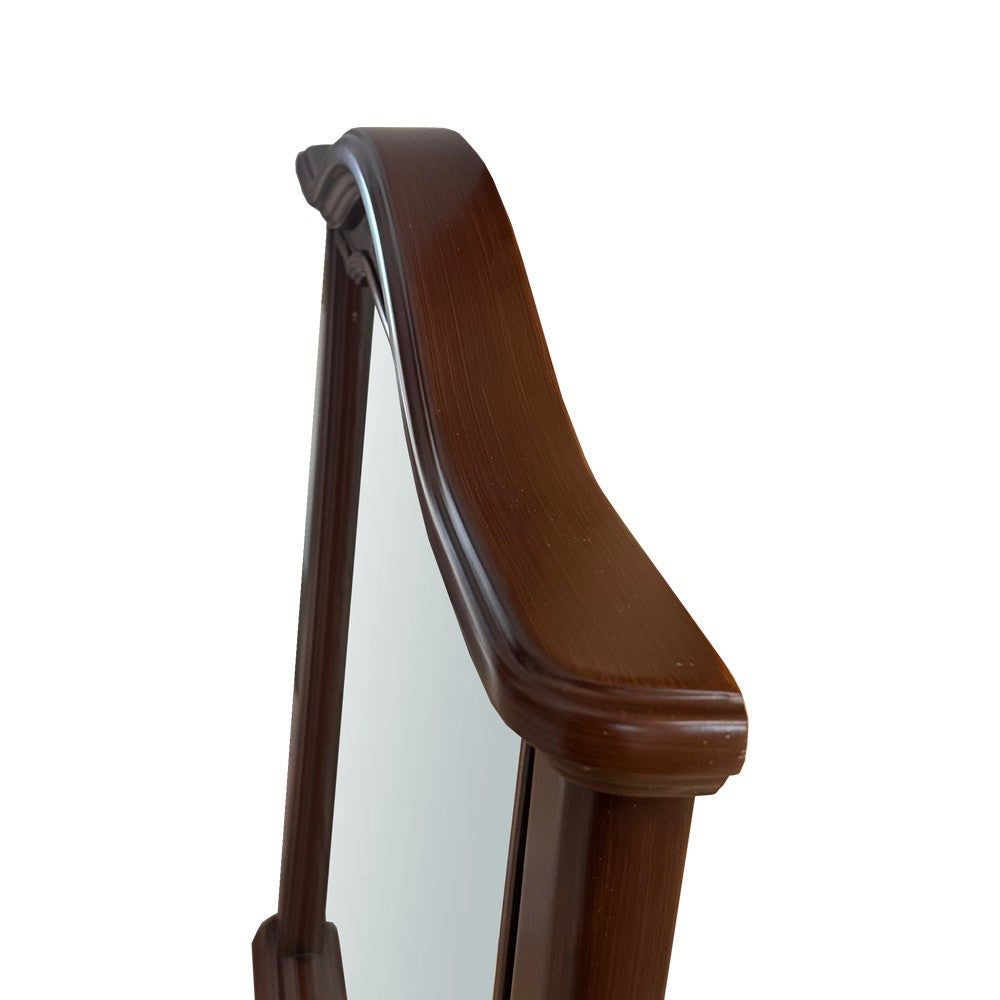 Specchiera classica Cloe con cornice con dettagli sagomati e finiture decorative noce