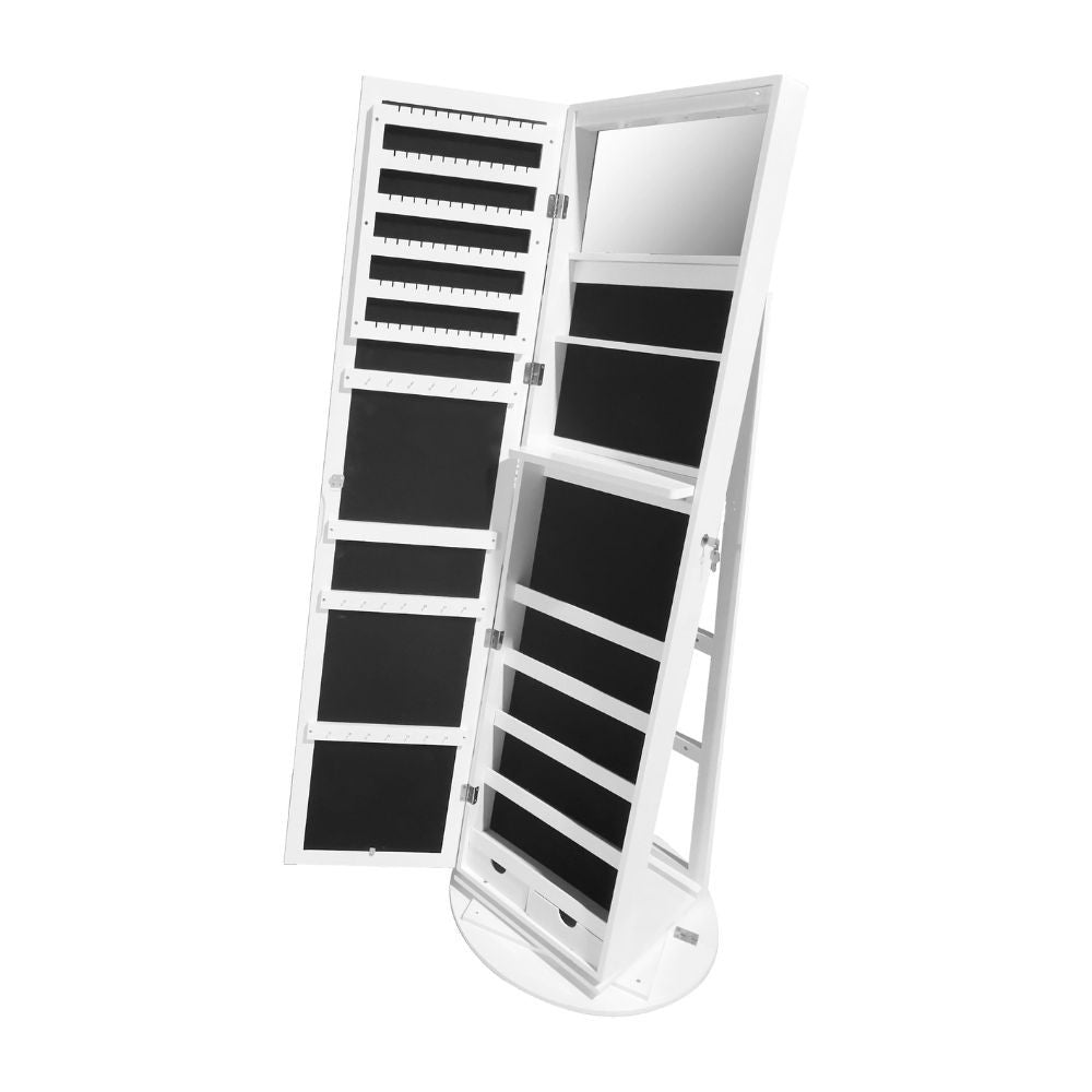 Specchiera Gulli con contenitore porta oggetti e ripiani posteriori con luce
