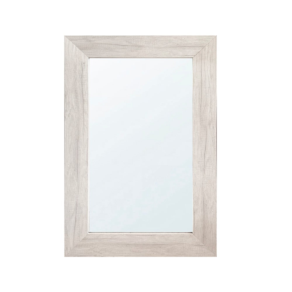 Specchiera Loto rettangolare con cornice quercia bianco 102x65 cm.