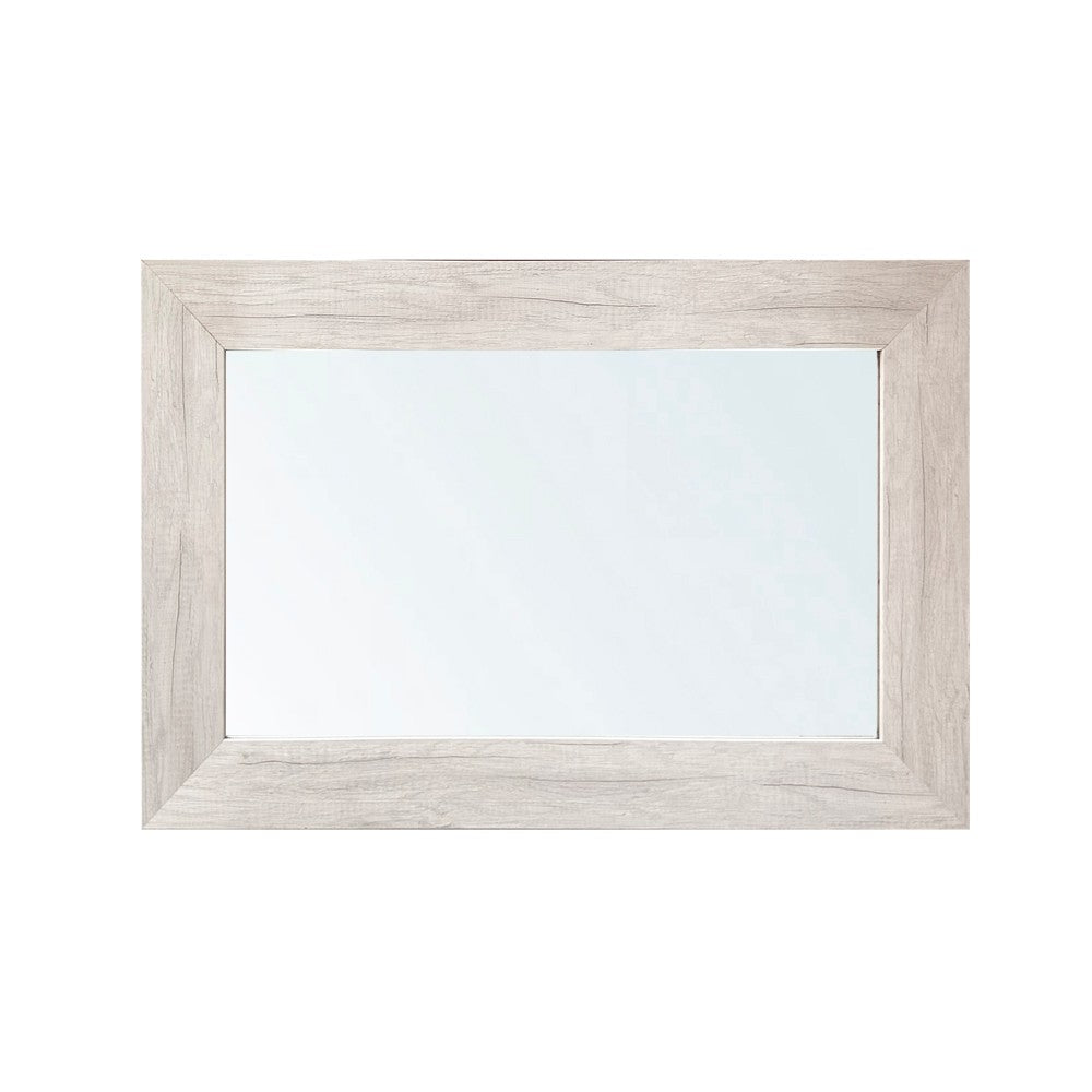 Specchiera Loto rettangolare con cornice quercia bianco 102x65 cm.