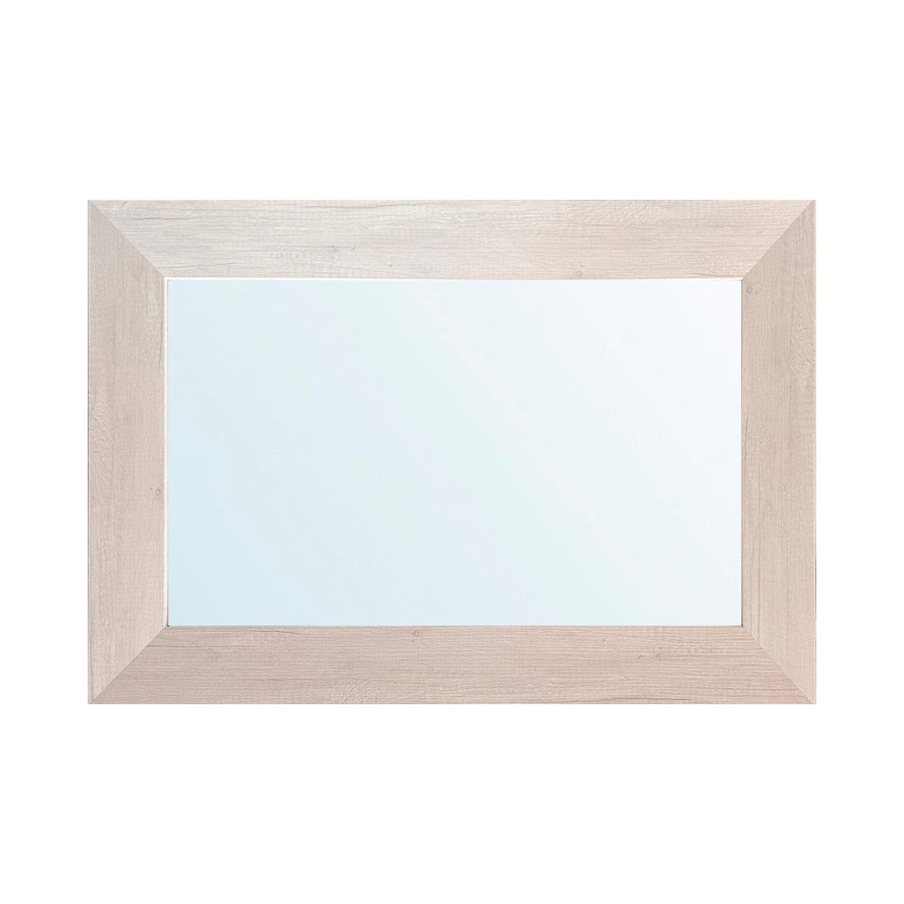 Specchiera Loto rettangolare con cornice rovere bianco 102x65 cm.