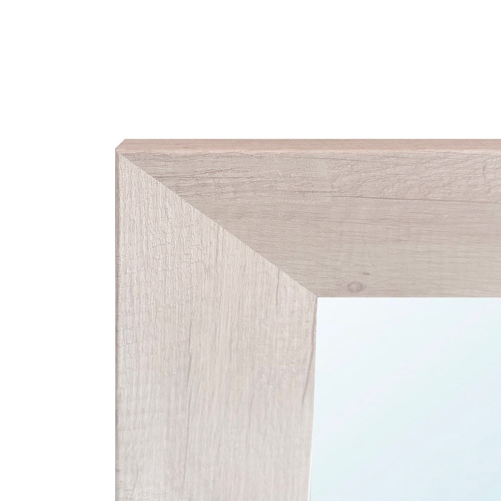 Specchiera Loto rettangolare con cornice rovere bianco 102x65 cm.