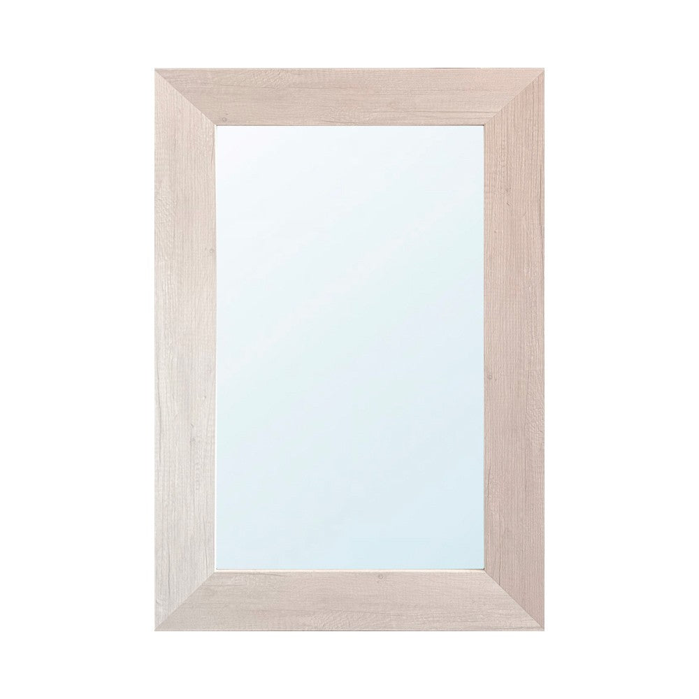 Specchiera Loto rettangolare con cornice rovere bianco 102x65 cm.