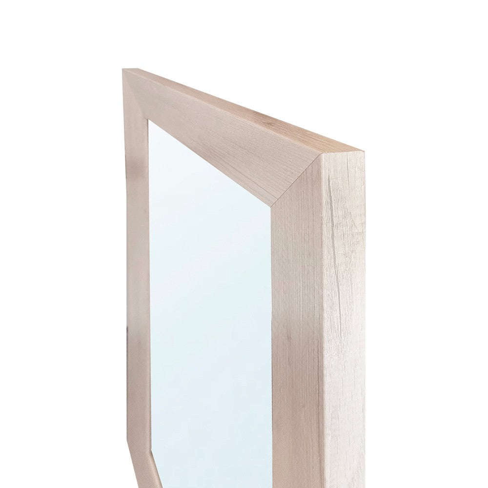 Specchiera Loto rettangolare con cornice rovere bianco 102x65 cm.