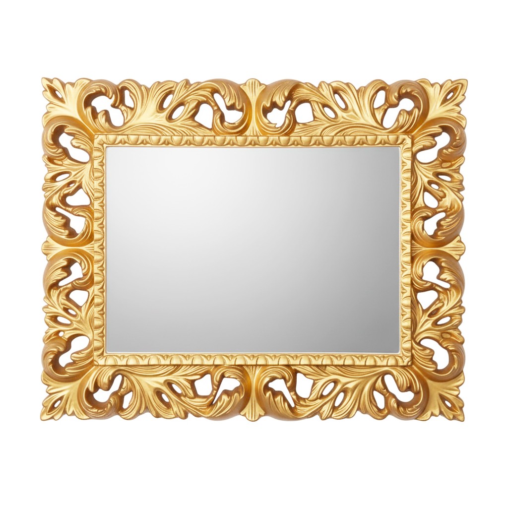 Specchiera Madrid con decoro in stile barocco oro