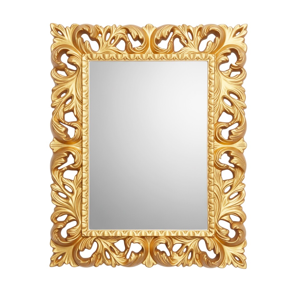 Specchiera Madrid con decoro in stile barocco oro