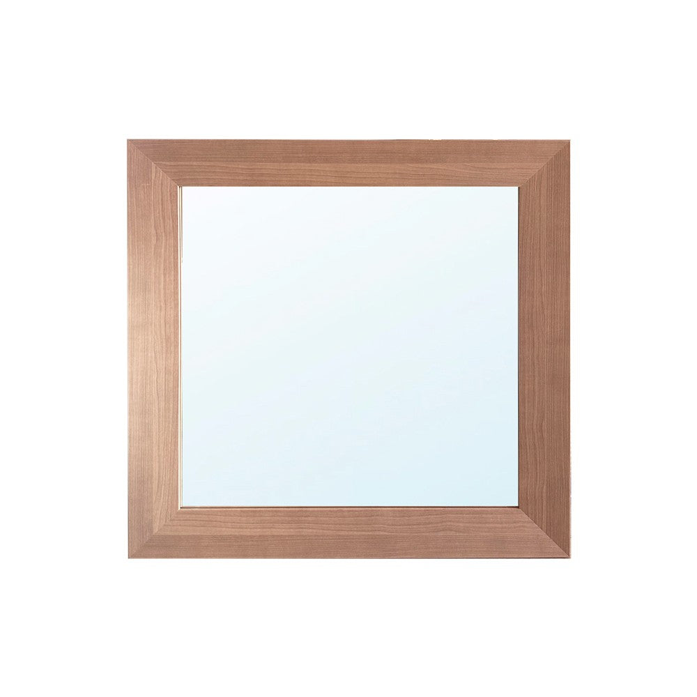 Specchiera quadrata Plana 90x90 cm con cornice in larice cherry