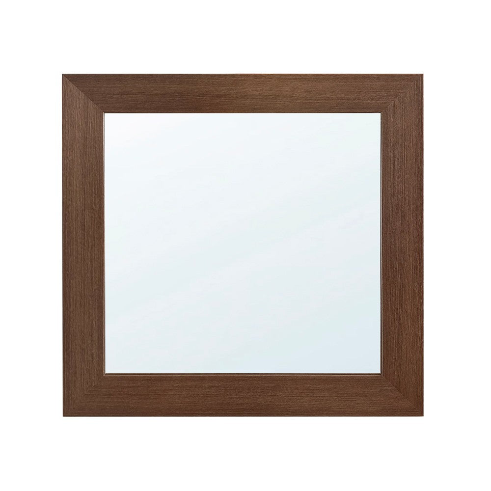 Specchiera quadrata Plana 90x90 cm con cornice in larice tabacco