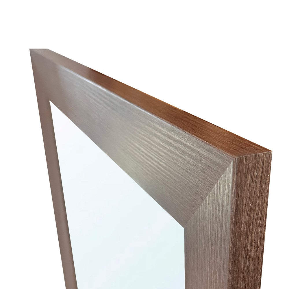 Specchiera quadrata Plana 90x90 cm con cornice in larice tabacco