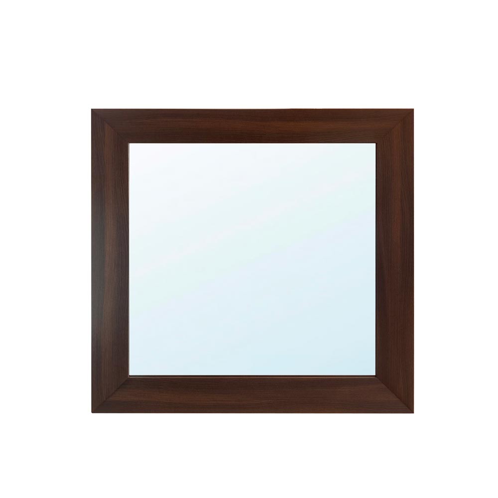 Specchiera quadrata Plana 90x90 cm con cornice in olmo dark