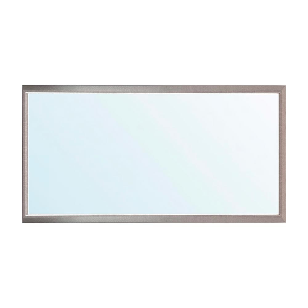 Specchiera Sintesi rettangolare con cornice rivestita in tessuto grigio 127x65 cm.