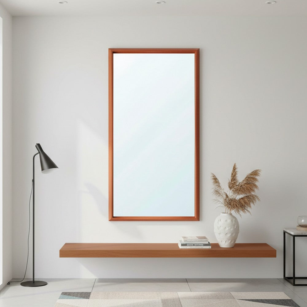 Specchiera SP49 rettangolare con cornice sintesi ciliegio 127x65 cm.