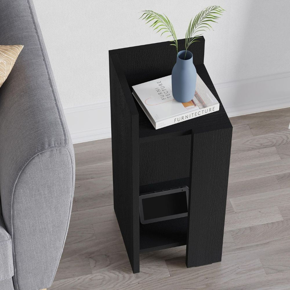 Tavolino comodino di design Elos 27x25x60h colore nero sinistro