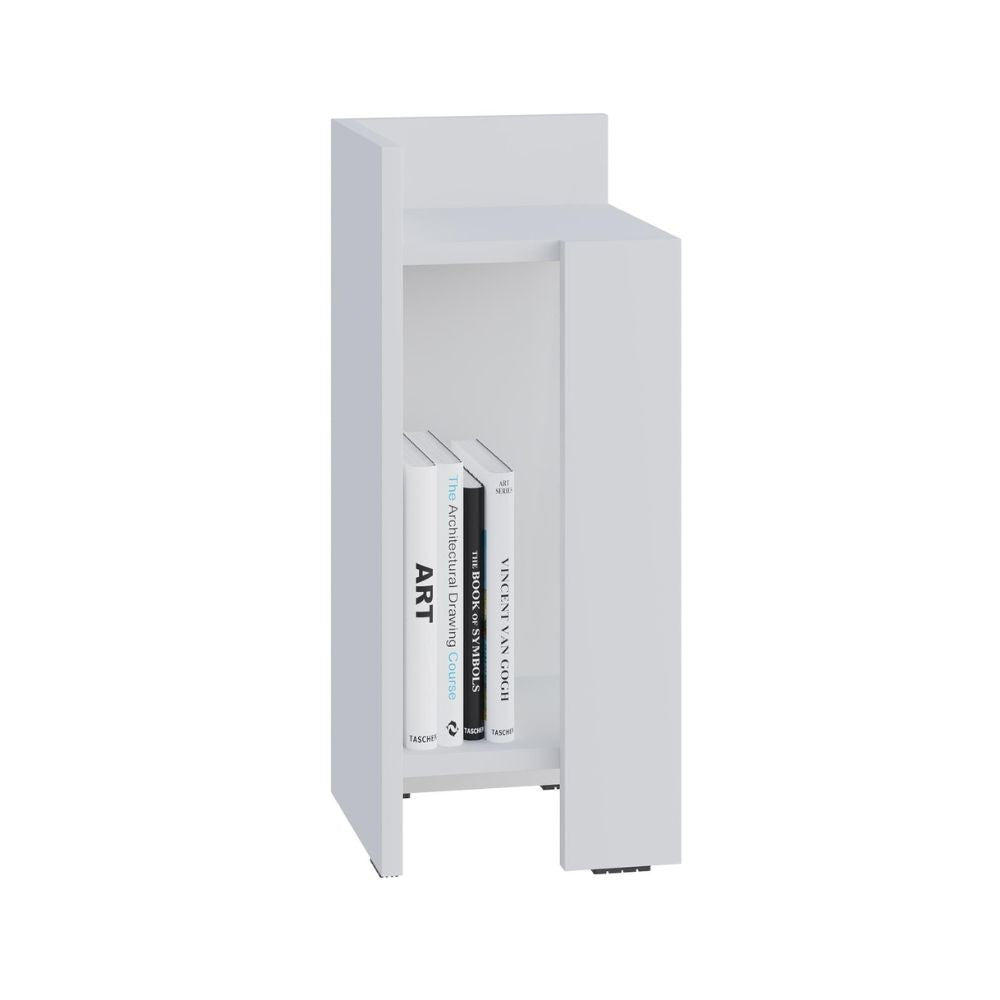 Tavolino comodino di design Elos bianco 27x25x60h sinistro
