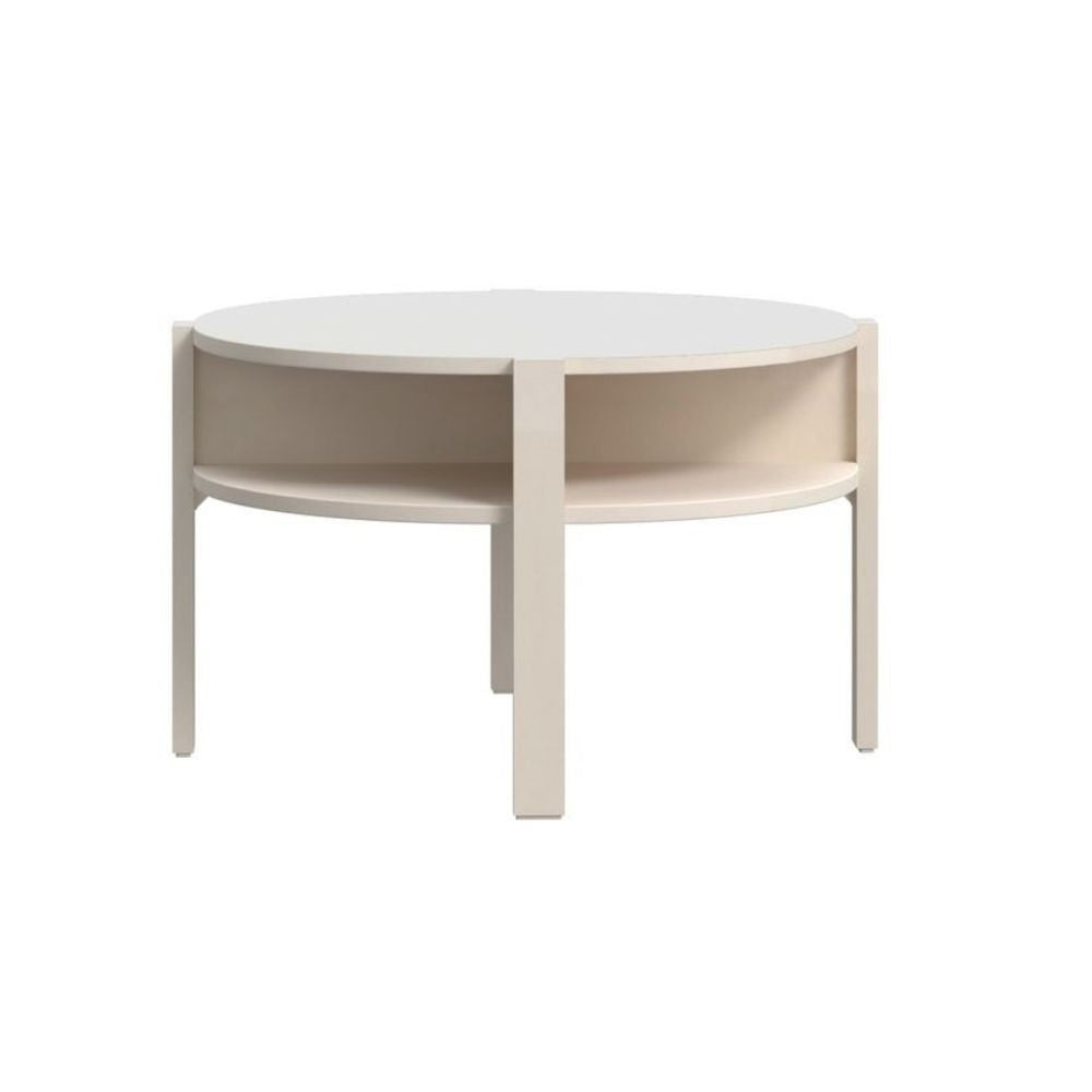 Tavolino da salotto Aura rotondo con ripiano colore cashmere
