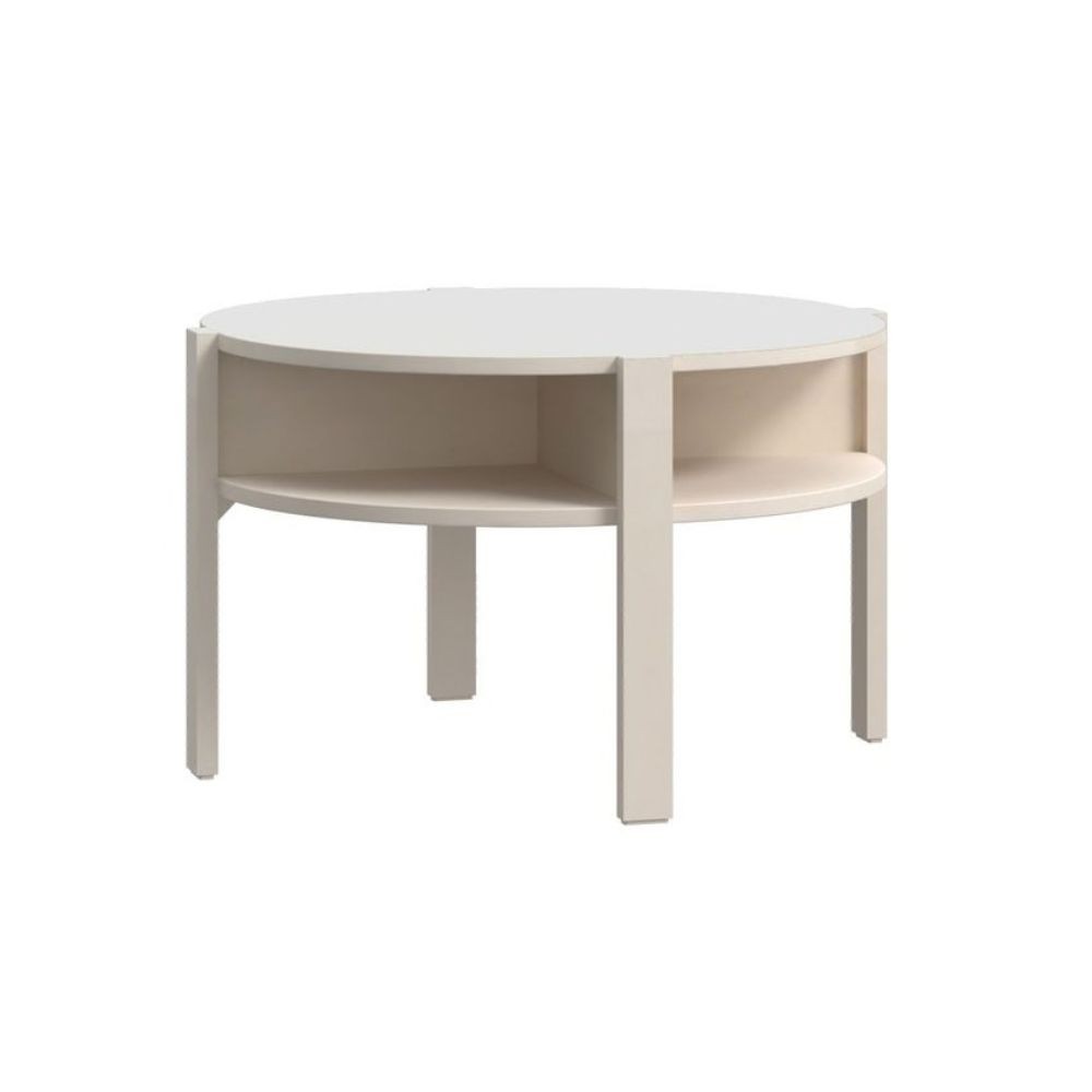Tavolino da salotto Aura rotondo con ripiano colore cashmere