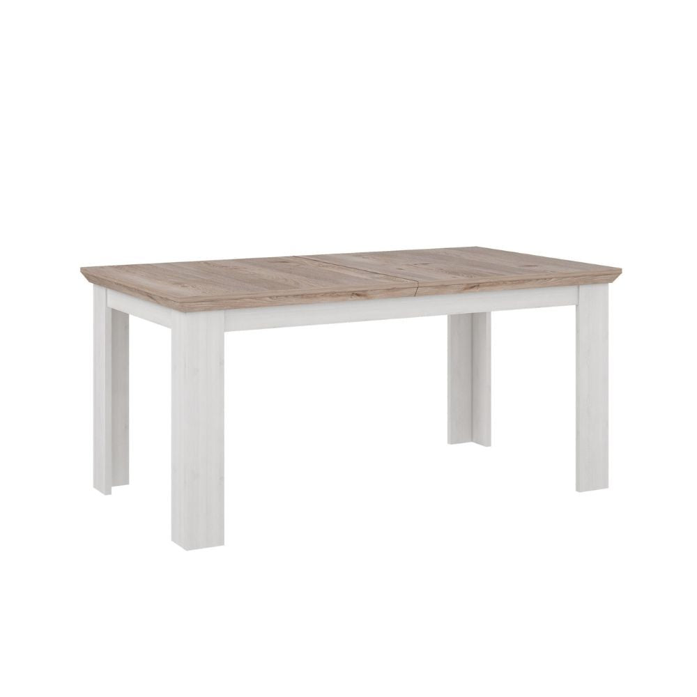Tavolo allungabile Forma con piano in rovere e struttura bianca
