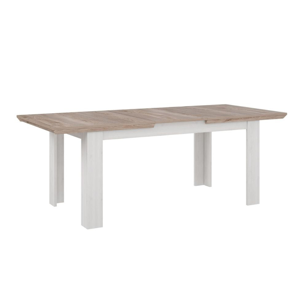 Tavolo allungabile Forma con piano in rovere e struttura bianca