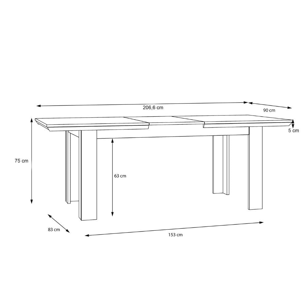 Tavolo allungabile Forma con piano in rovere e struttura bianca