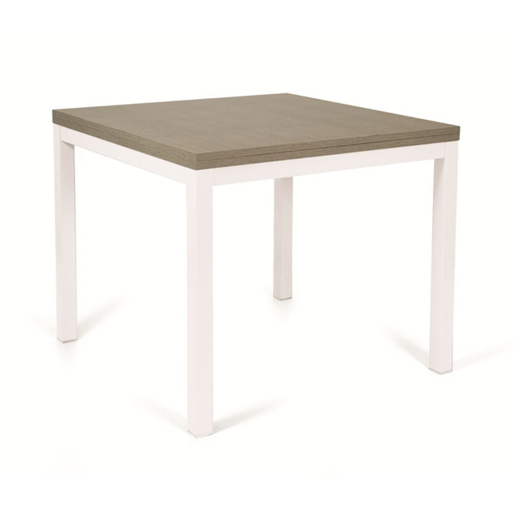 Tavolo allungabile Monster 90x90 colore bianco e piano larice grigio