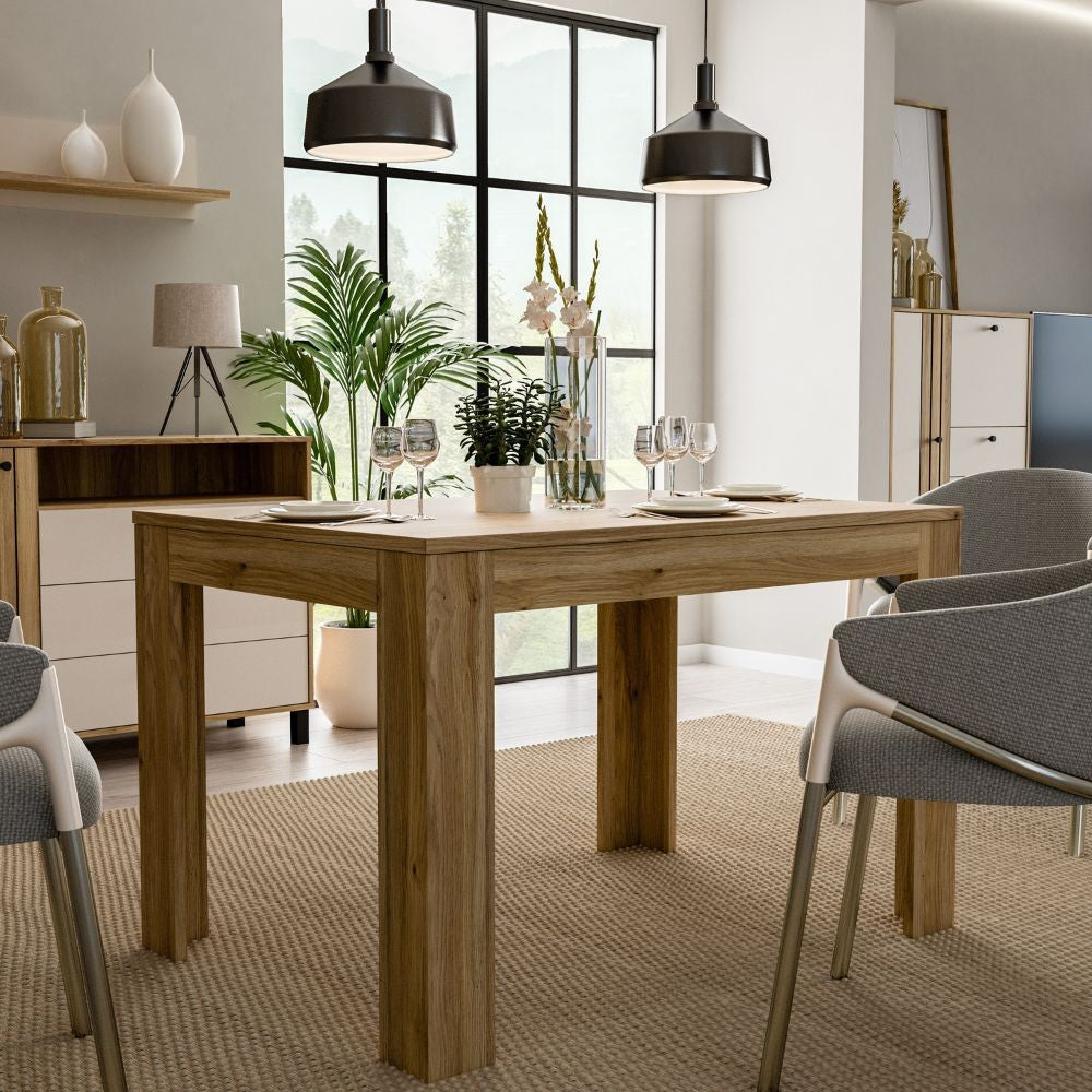 Tavolo allungabile Neutra con piano e struttura in rovere medio