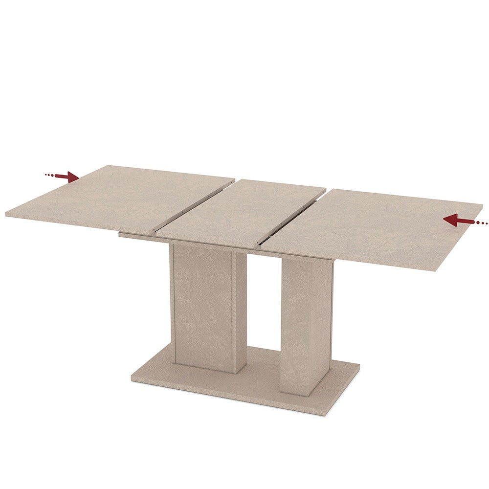 Tavolo allungabile Sone con allunga centrale colore cashmere