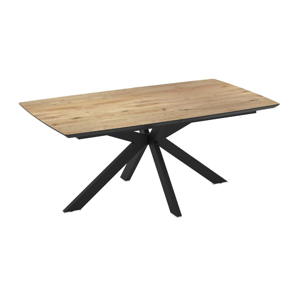 Tavolo allungabile Verano con piano rovere e gambe nere