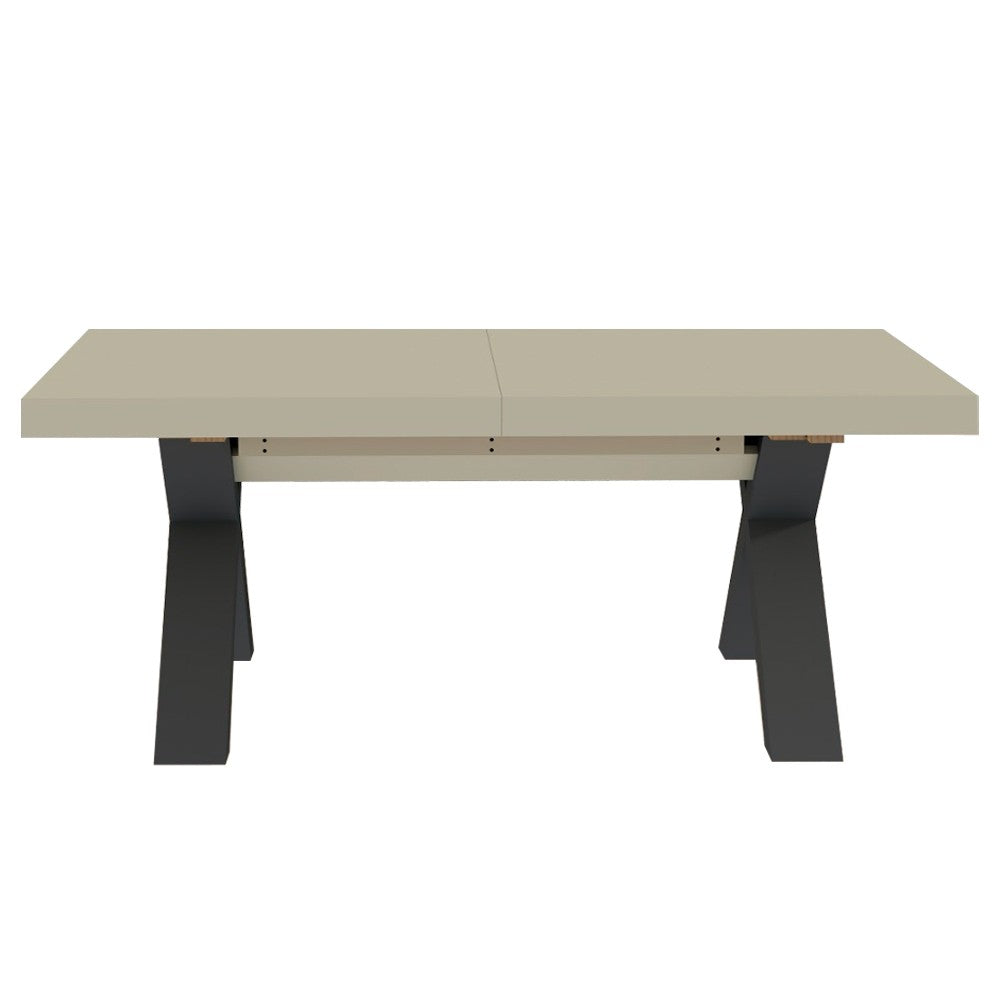 Tavolo Milonga480 180x100 cm. allungabile 480 cm con piano in cashmere e gambe antracite