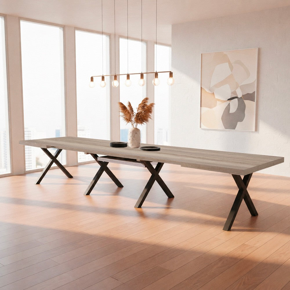 Tavolo Milonga480 180x100 cm. allungabile 480 cm con piano in gordon e gambe antracite