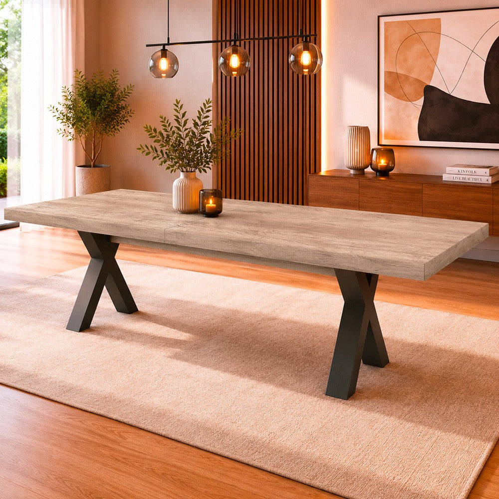 Tavolo Milonga480 180x100 cm. allungabile 480 cm con piano in gordon e gambe antracite