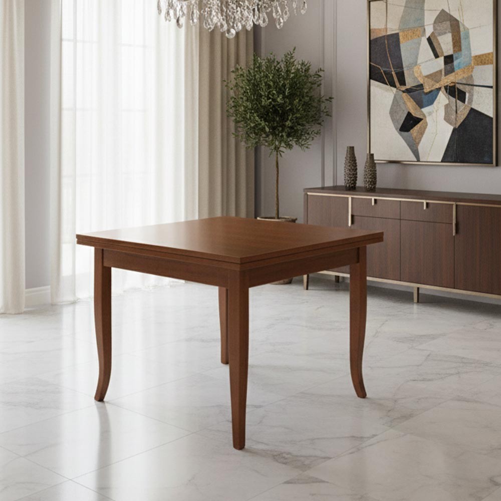 Tavolo quadrato allungabile Verona noce 90x90