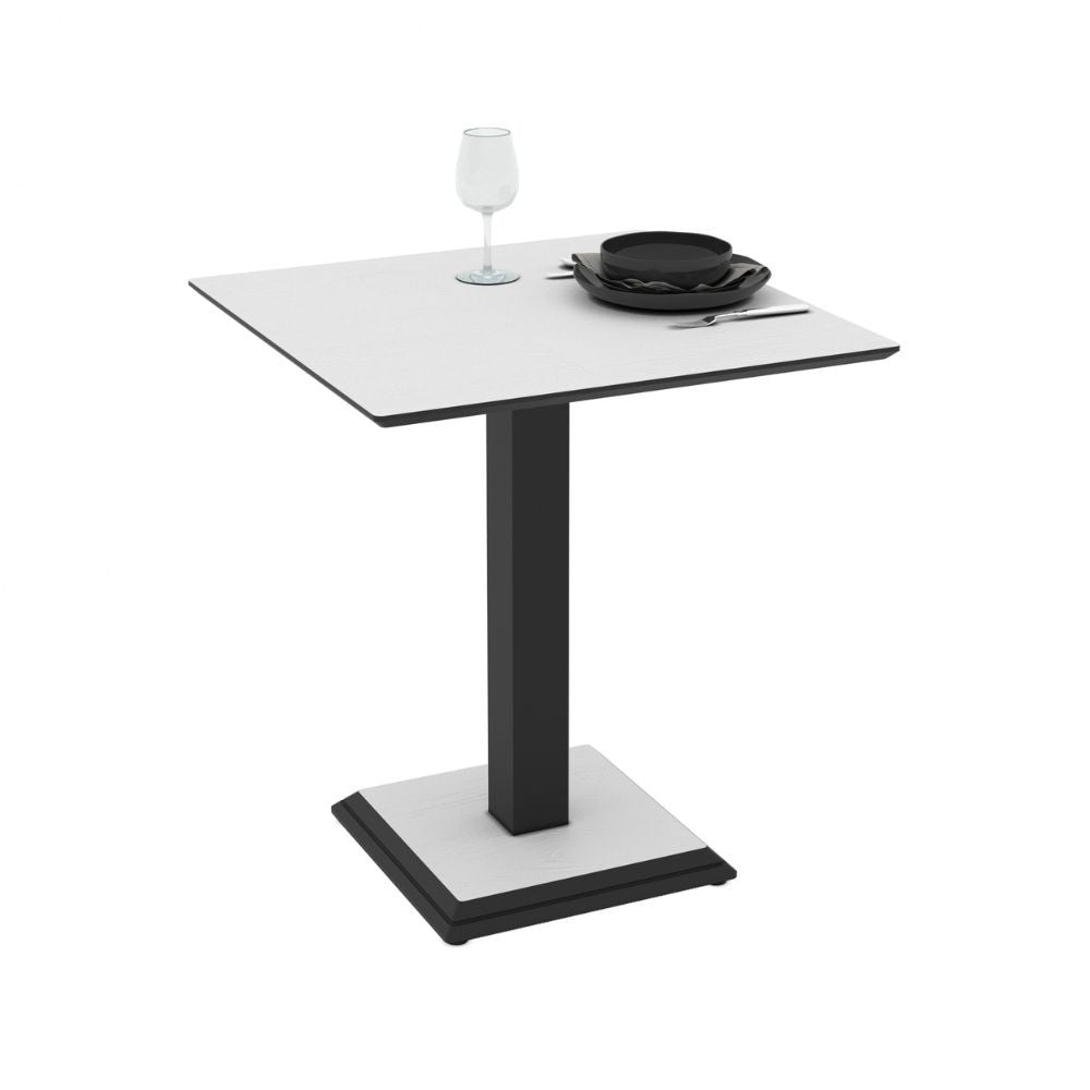 Tavolo quadrato Carvel in colore bianco frassinato 68x68x75 H cm.