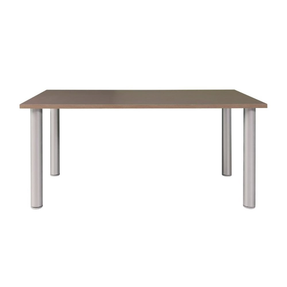 Tavolo rettangolare Manila cacao gambe tonde alluminio 160x80 cm