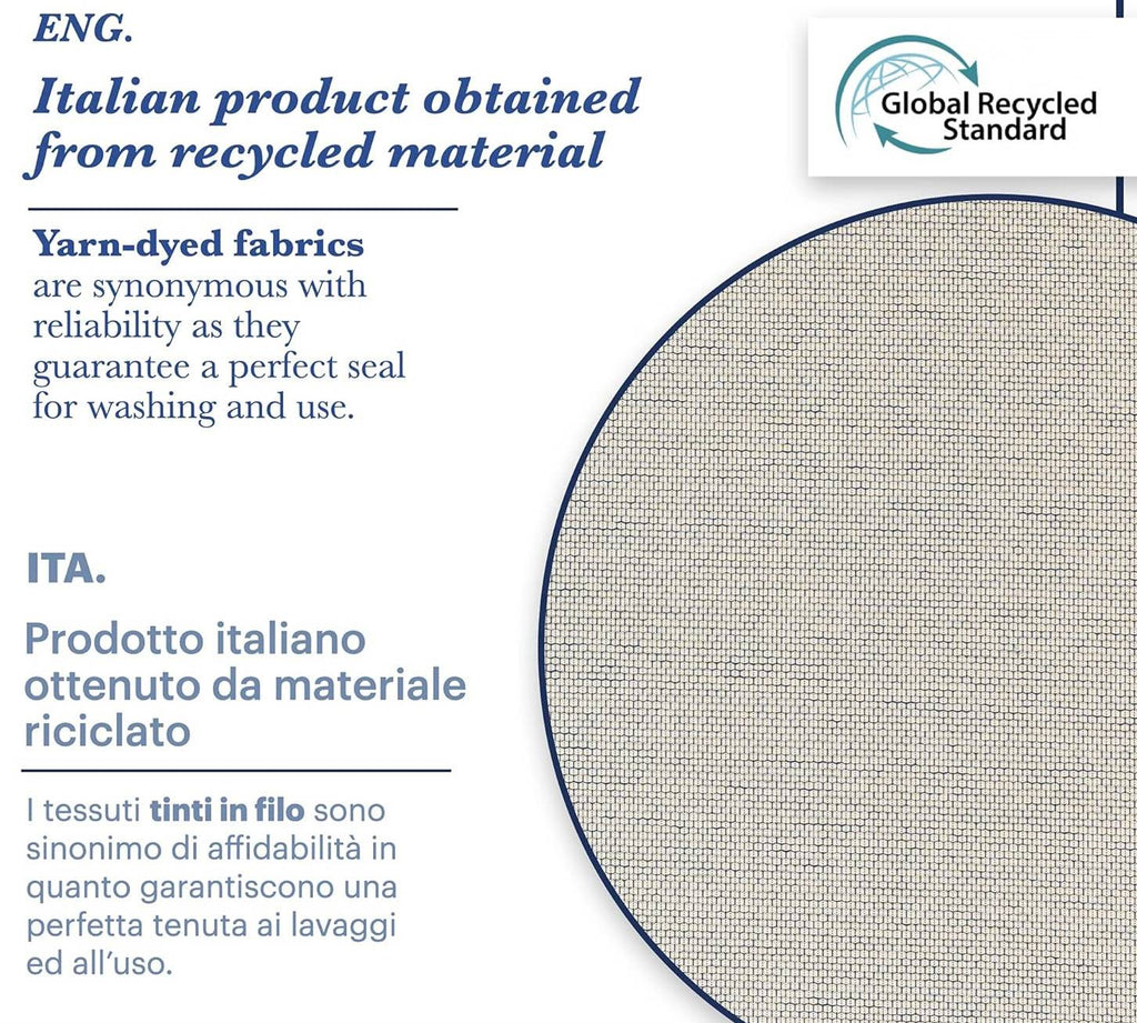 Telo Copridivano Made in Italy, Copritutto 100% Cotone Riciclato Tinto Filo, a Righe, Telo Arredo, Salva Divano, Coperta Picnic - Milano 7 Arte e Design