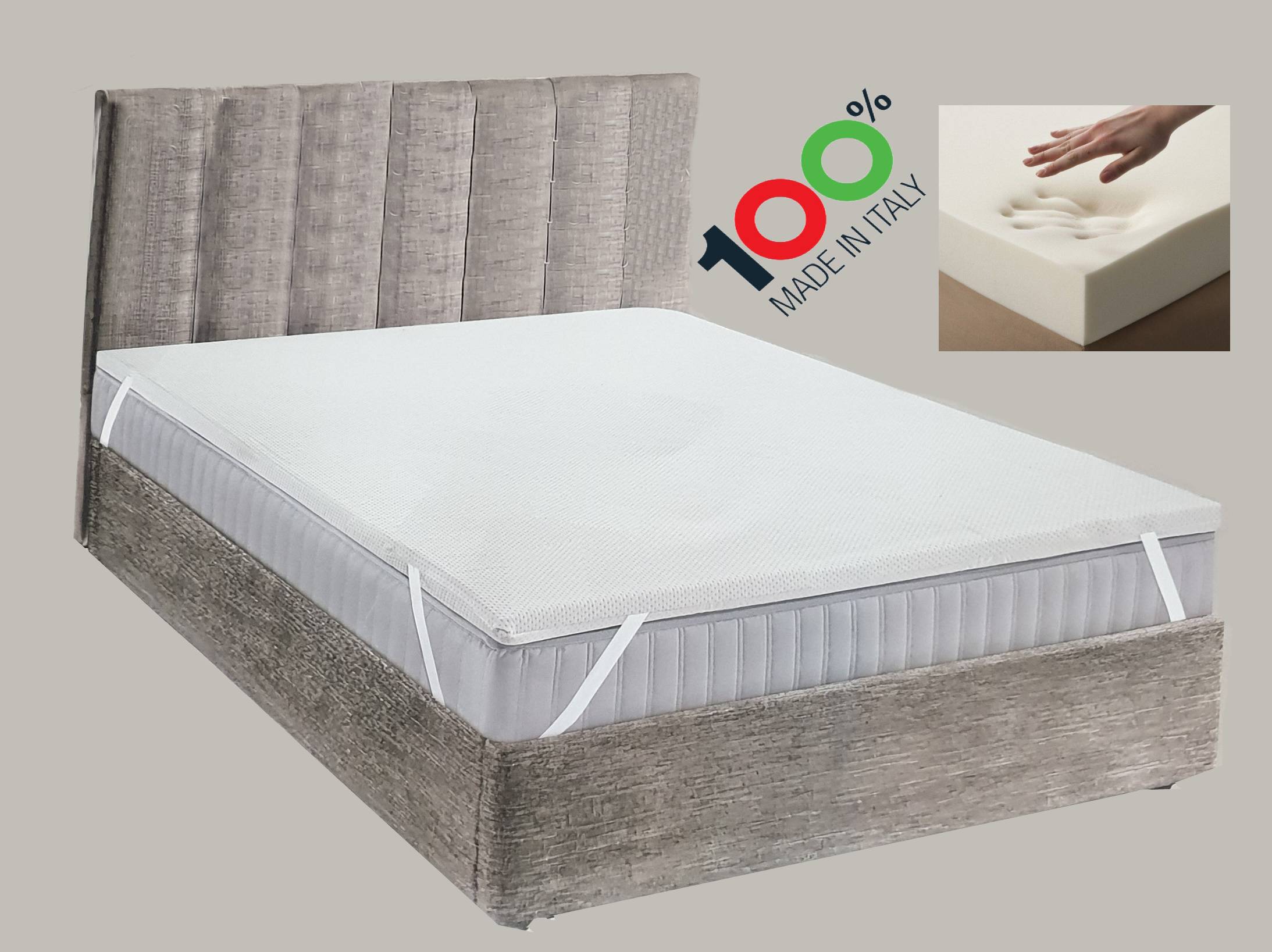 Topper in memory viscoelastico per materasso letto matrimoniale made in Italy - Milano 7 Arte e Design