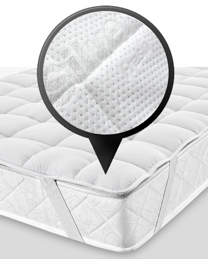 Topper trapuntato in silver fresh argento fresco made in Italy