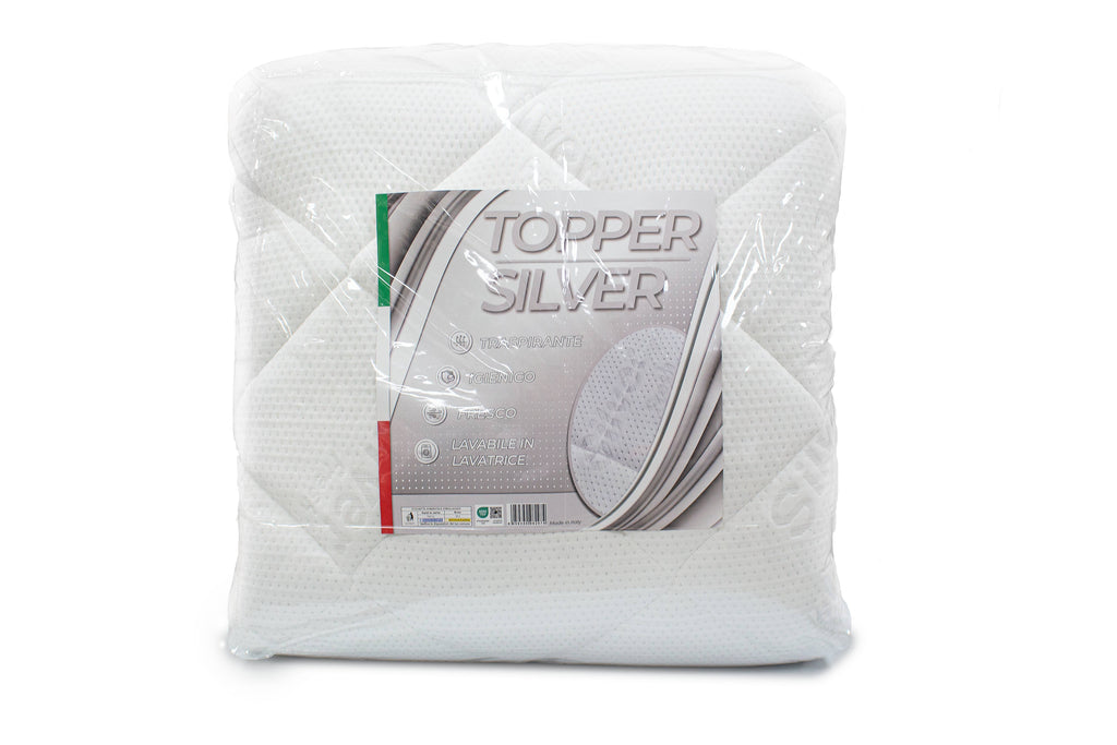 Topper trapuntato in silver fresh argento fresco made in Italy - Milano 7 Arte e Design