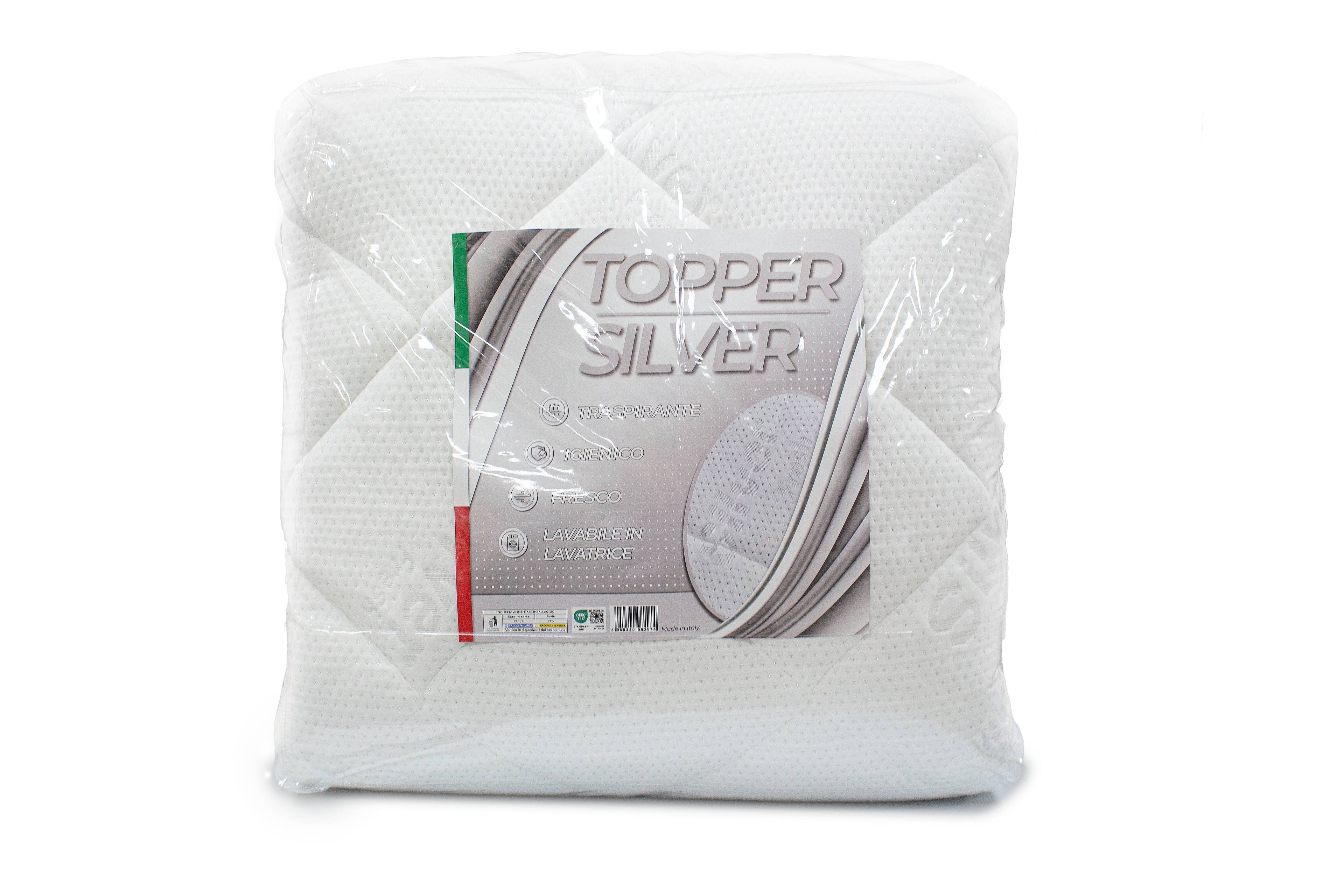 Topper trapuntato in silver fresh argento fresco made in Italy - Milano 7 Arte e Design