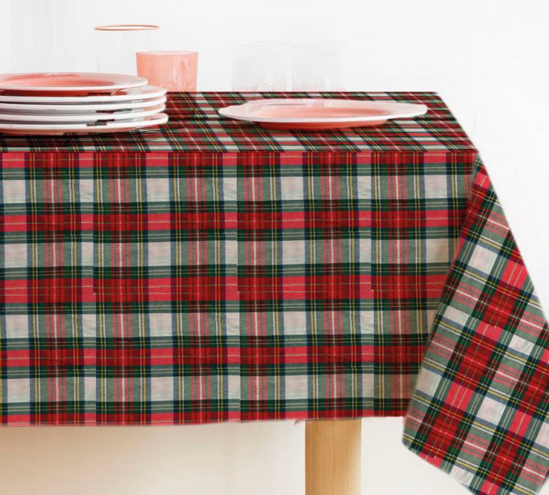 Tovaglia natalizia lurex rettangolare tinto in filo servizio tavola made in Italy