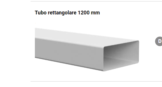 Tubo rettangolare per cappa BV2291200 220x90 mm. 1,2 mt.