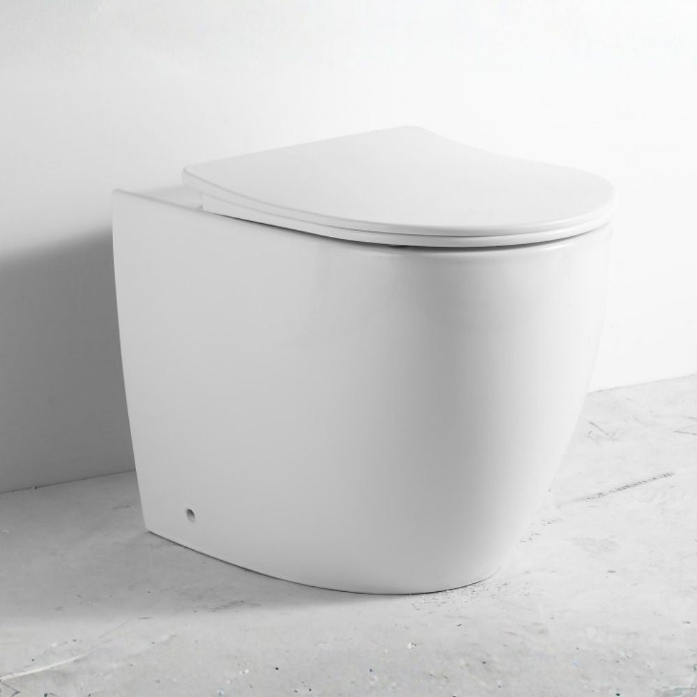 WC filo muro FT53A a pavimento in ceramica 52.5x37x41H cm. bianco