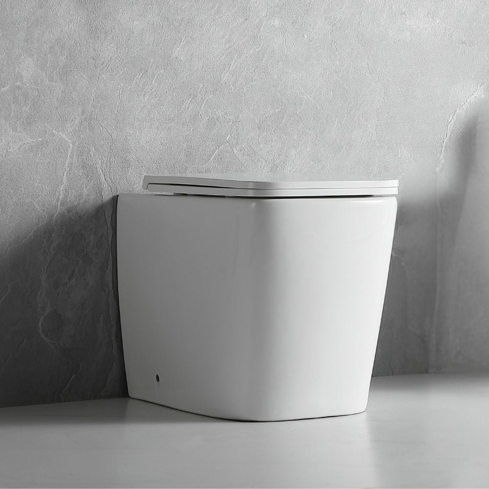 WC filo muro FT54D a pavimento in ceramica bianco 54x36x41.5H cm.