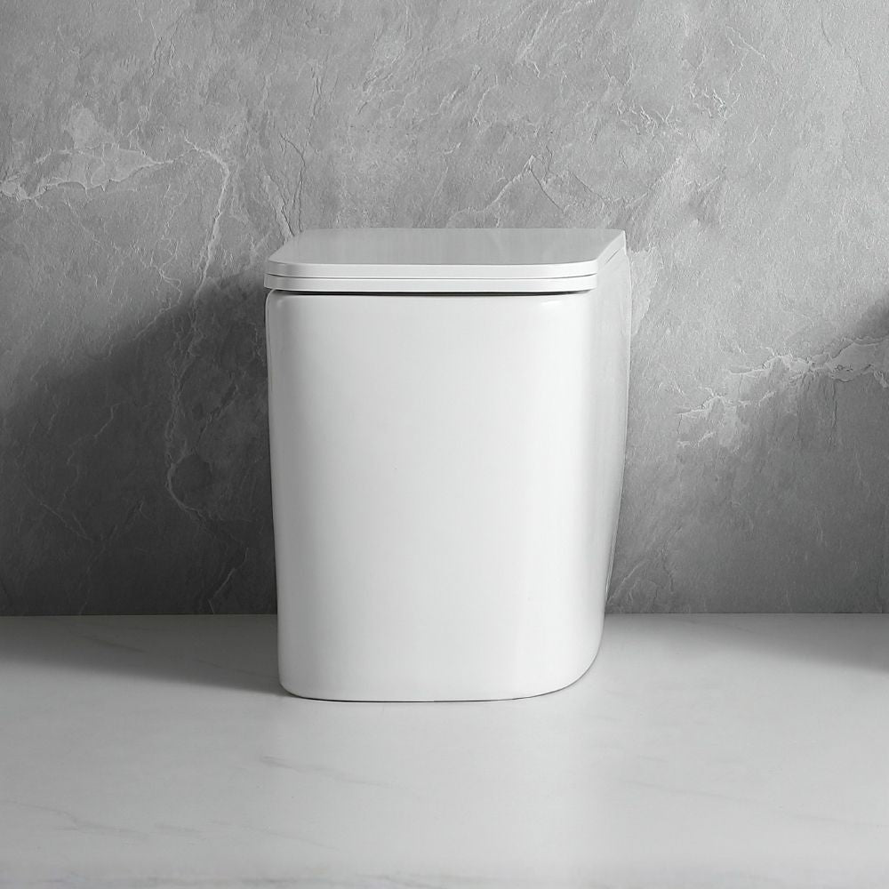 WC filo muro FT54D a pavimento in ceramica bianco 54x36x41.5H cm.