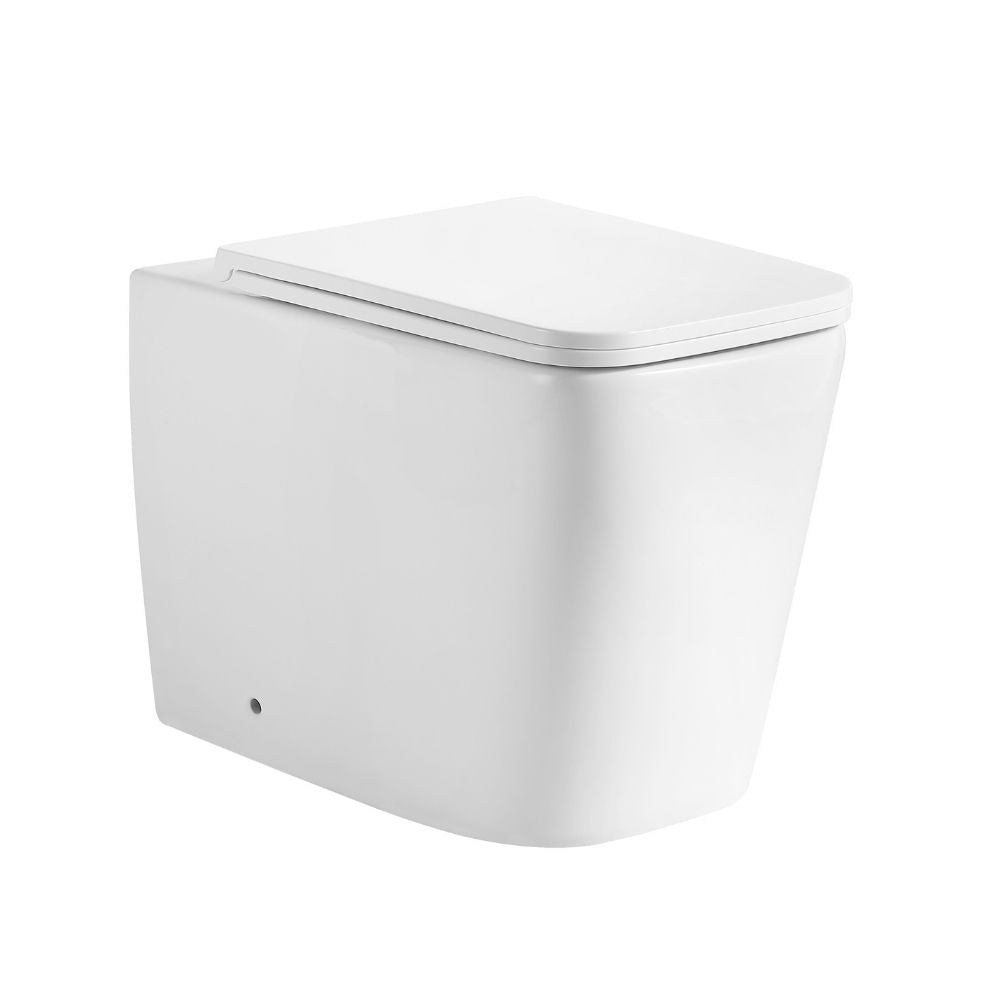 WC filo muro FT54D a pavimento in ceramica bianco 54x36x41.5H cm.